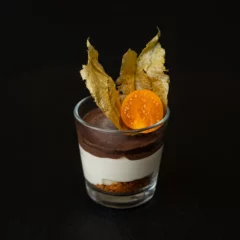 Panna Cotta su šokoladu ir dumplainiu